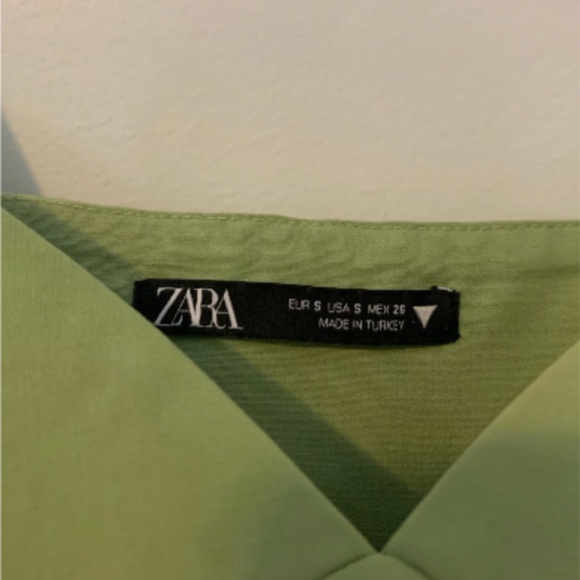 Zara Green Linen Blend Corset Top Size Small - Picture 7 of 9